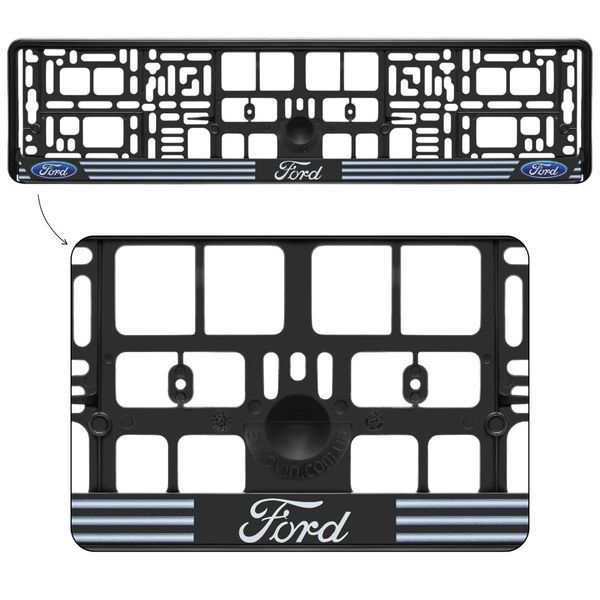 Рамка номерного знака Ford пластиковая Poputchik (1шт) 24-104-IS фото