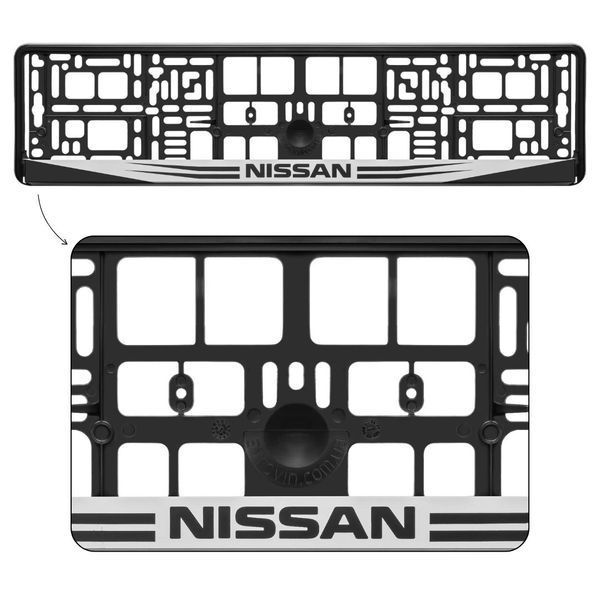 Рамка номерного знака Nissan пластиковая Poputchik (1шт) 24-113-IS фото