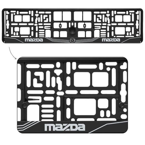 Рамка номерного знаку Mazda пластикова Poputchik (1шт) 24-110-IS фото