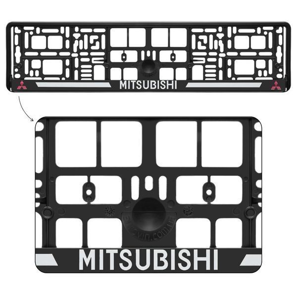 Рамка номерного знака Mitsubishi пластиковая Poputchik (1шт) 24-112-IS фото