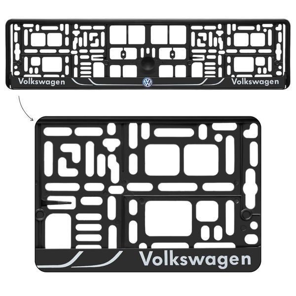 Рамка номерного знаку Volkswagen пластикова Poputchik (1шт) 24-118-IS фото