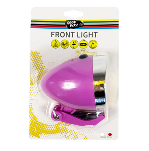 Ліхтар велосипедний передній 3 LED "RETRO STYLE" рожевий (94315P-IS) 94315P-IS фото