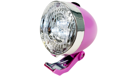 Ліхтар велосипедний передній 3 LED "RETRO STYLE" рожевий 94315P-IS фото