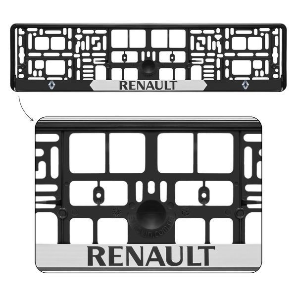 Рамка номерного знаку Renault пластикова (1шт) Poputchik  24-123-IS фото
