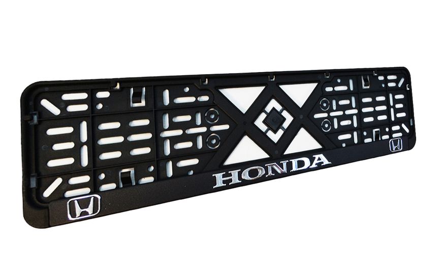 Рамка номерного знаку пластик з об'ємними літерами Honda 52х13,5х2см (2шт) 24-005 фото