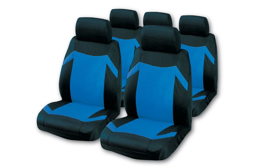 Чохли на сидіння автомобіля універсальні "FORMENTERA" чорно-синій 33002-IS фото