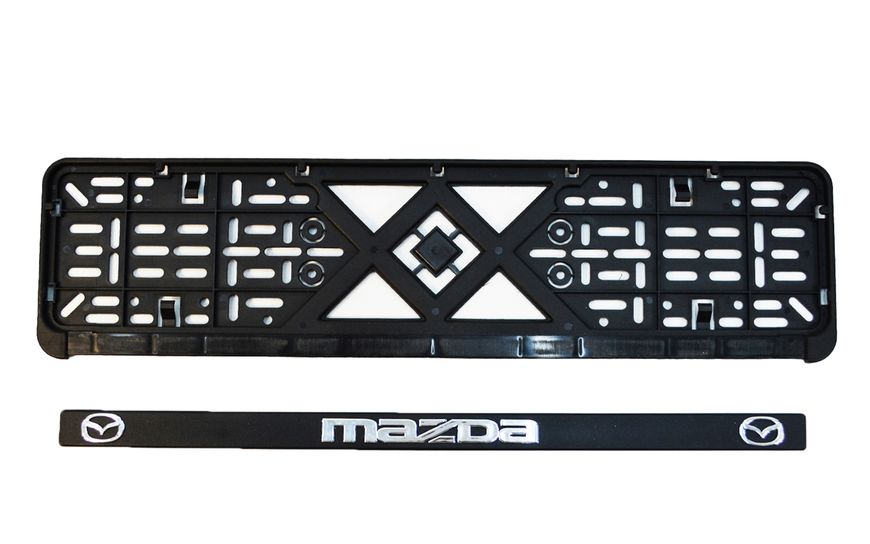 Рамка номерного знаку пластик з об'ємними літерами MAZDA 52х13,5х2 см (2шт) 24-010 фото