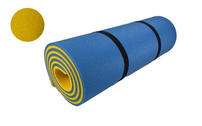 Килимок спортивний (1800х500х10мм) Poputchik синьо-жовтий 16-079-IS 16-079-IS фото