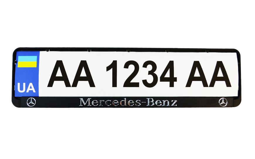Рамка номерного знаку пластик з об'ємними літерами Mercedes-Benz 52х13,5х2 см (2шт) 24-011 фото