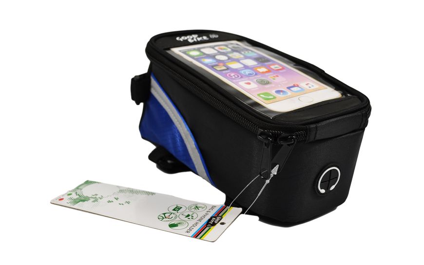 Велосипедна сумка на раму під смартфон 5,5” чорно-синя IN TOUCH 94882-IS 94882-IS фото