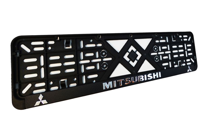 Рамка номерного знаку пластик з об'ємними літерами Mitsubishi 52х13,5х2 см (2шт) 24-012 фото