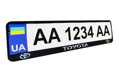 Рамка номерного знаку пластик з об'ємними літерами Toyota 52х13,5х2 см (2шт) 24-017 фото
