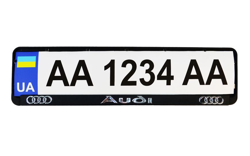 Рамка номерного знаку з пластик об'ємними літерами AUDI 52х13,5х2 см (2шт) 24-001 фото