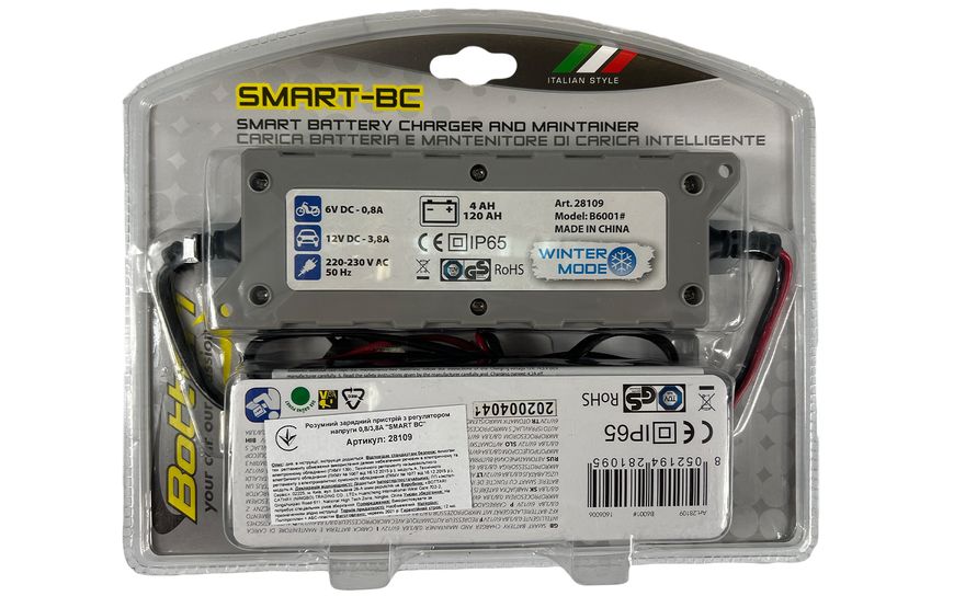 Зарядний пристрій для автомобільного акумулятора 0,8/4,2a 6v/12v "SMART BC" 28109-IS фото