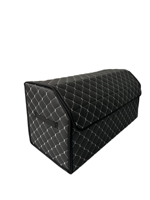 Автомобильный органайзер XL из экокожи в багажник 65х32х32 см черный с серой прошивкой (03-141-1Д) 03-141-1Д фото