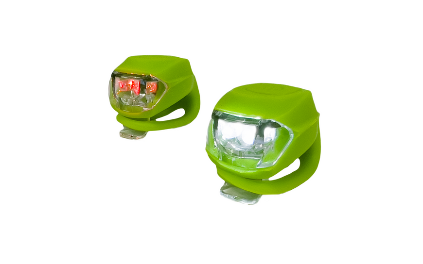 Фонарь мигающий комплект "SILICON LED" в силиконовом корпусе 2шт зеленые 92325Green-IS фото