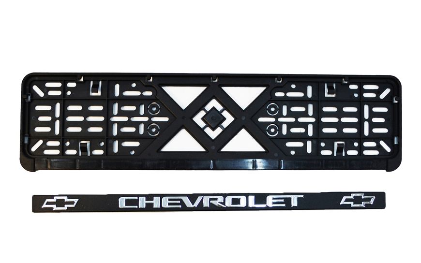 Рамка номерного знаку пластик з об'ємними літерами Chevrolet 52х13,5х2 см (2шт) 24-002 фото