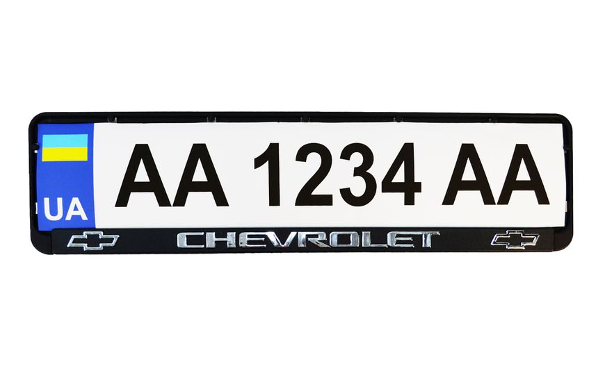 Рамка номерного знаку пластик з об'ємними літерами Chevrolet 52х13,5х2 см (2шт) 24-002 фото
