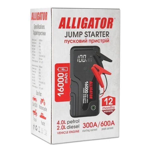 Пусковое устройство ALLIGATOR 16000mAh 300A/600A JS841 фото