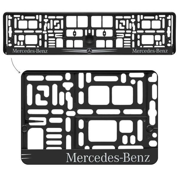 Рамка номерного знаку Mercedes-Benz пластикова Poputchik (1шт) 24-131-IS фото
