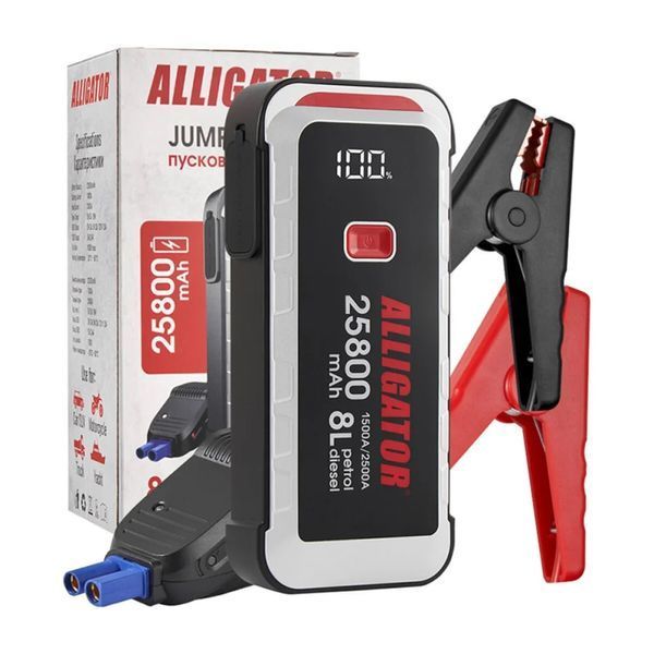 Пусковое устройство ALLIGATOR 1500A/2500A 25800mAh со SMART-клеммами JS847 фото