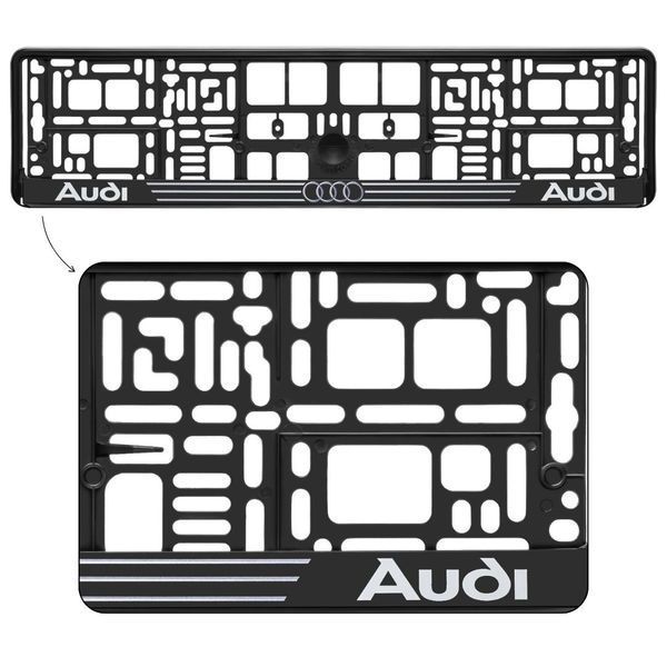 Рамка номерного знаку Audi пластикова Poputchik (1шт) 24-129-IS фото