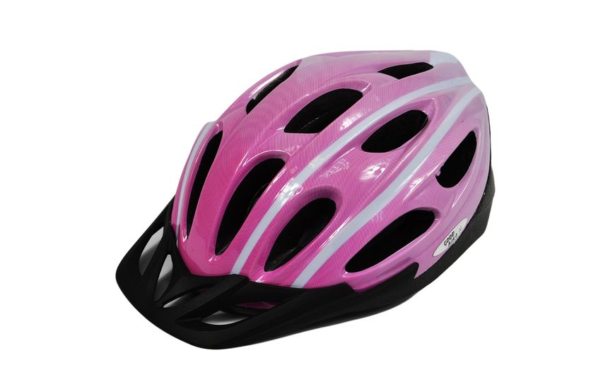 Шолом велосипедний "GOOD BIKE" M 56-58 см рожево/білий 88854/1-IS фото