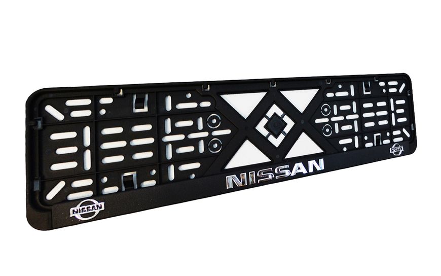 Рамка номерного знаку пластик з об'ємними літерами NISSAN 52х13,5х2 см (2шт) 24-013 фото