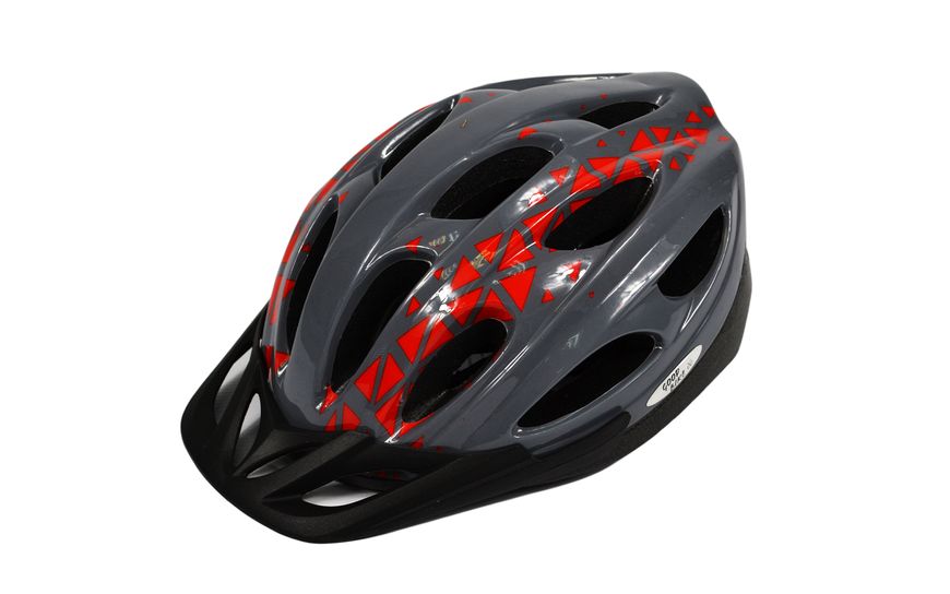 Шлем велосипедный "GOOD BIKE" L 58-60 см серо/красный 88855/5-IS фото