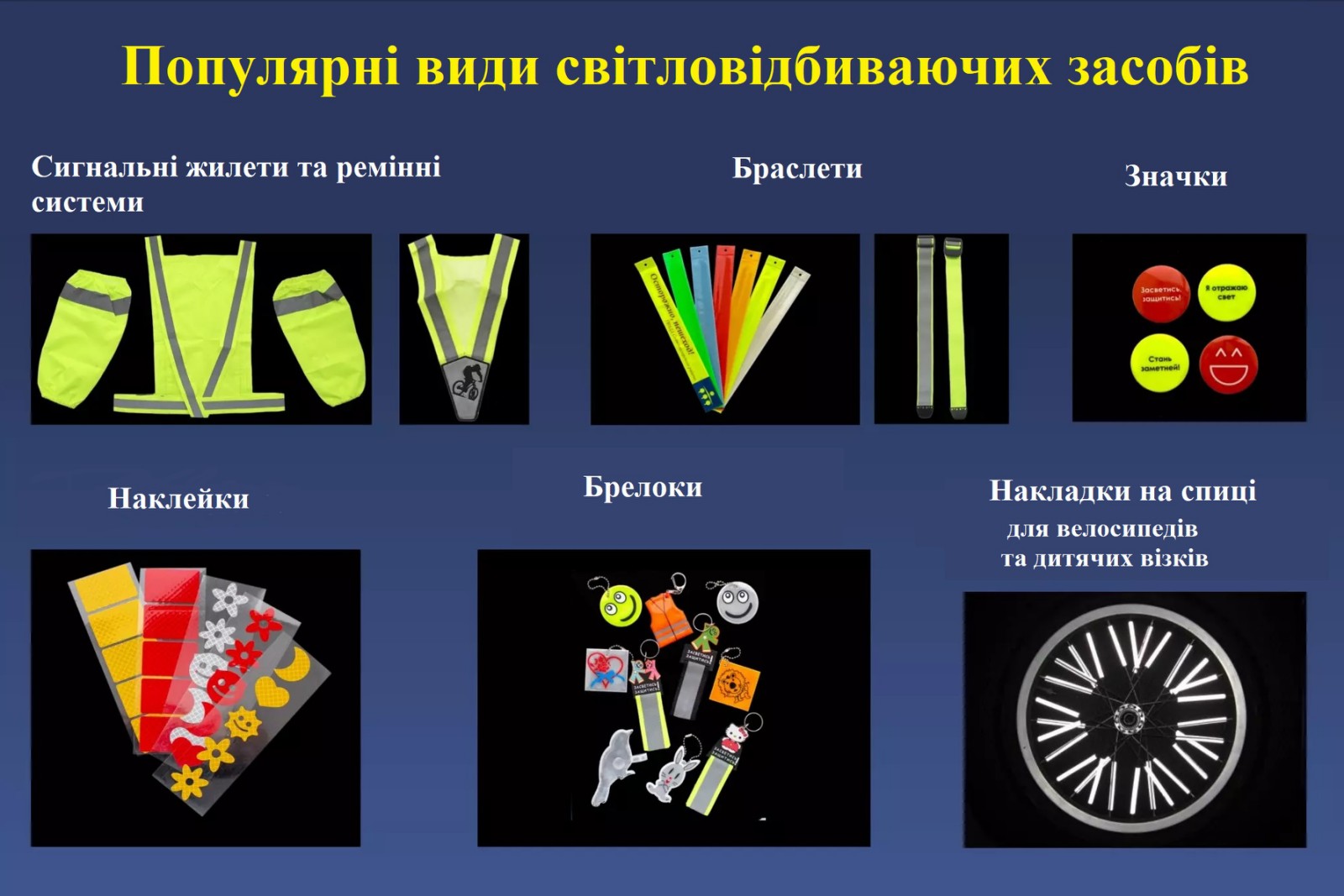 Популярні види світловідбивних елементів